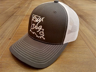 Roux Dog Logo Mesh Back Cap -- Charcoal/White