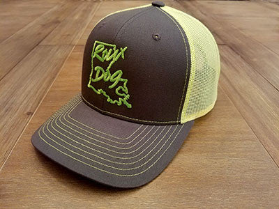Roux Dog Logo Mesh Back Cap -- Neon Green