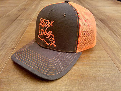 Roux Dog Logo Mesh Back Cap -- Neon Orange