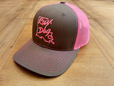 Roux Dog Logo Mesh Back Cap -- Neon Pink