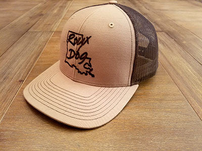 Roux Dog Logo Mesh Back Cap -- Tan/Chocolate
